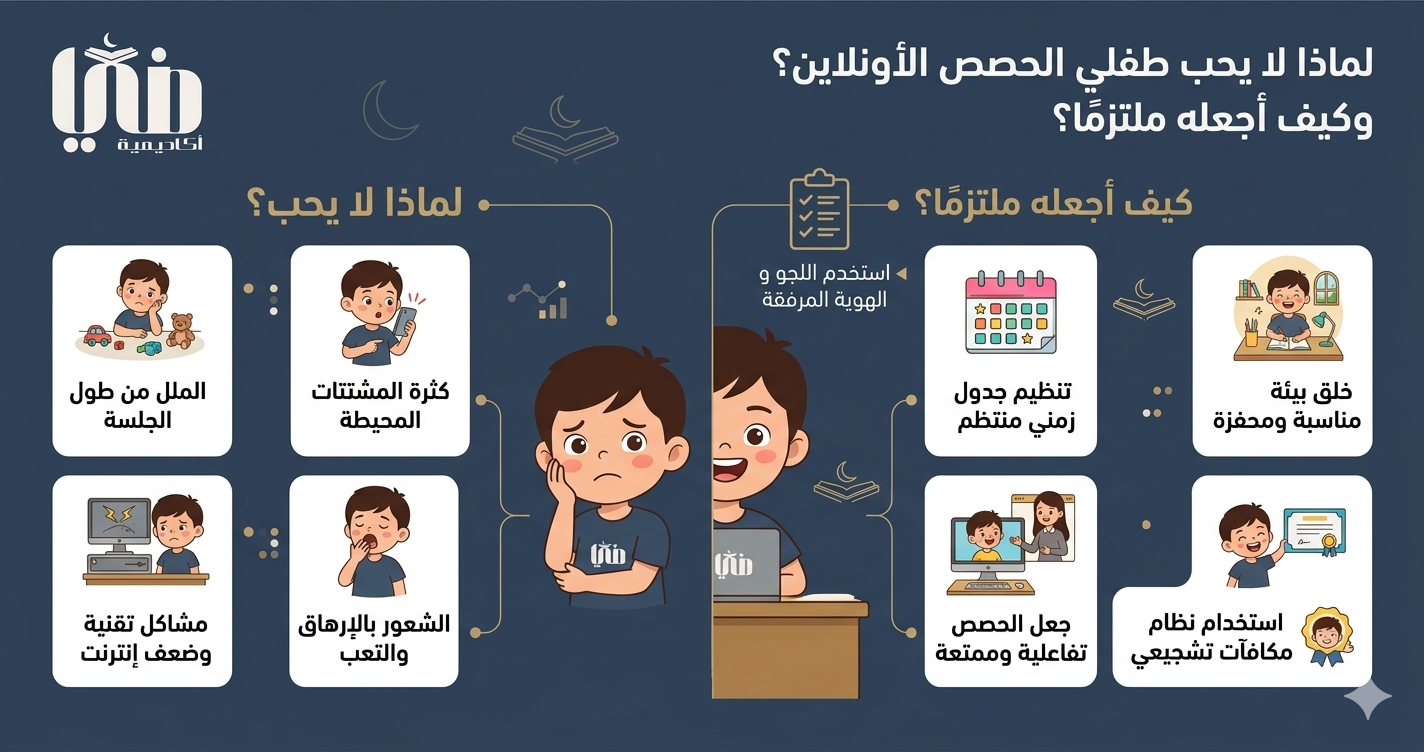 لماذا لا يحب طفلي الحصص الأونلاين؟ وكيف أجعله ملتزمًا؟