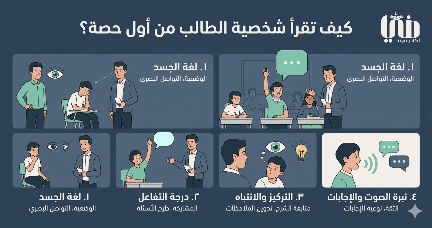 كيف تقرأ شخصية الطالب من أول حصة؟