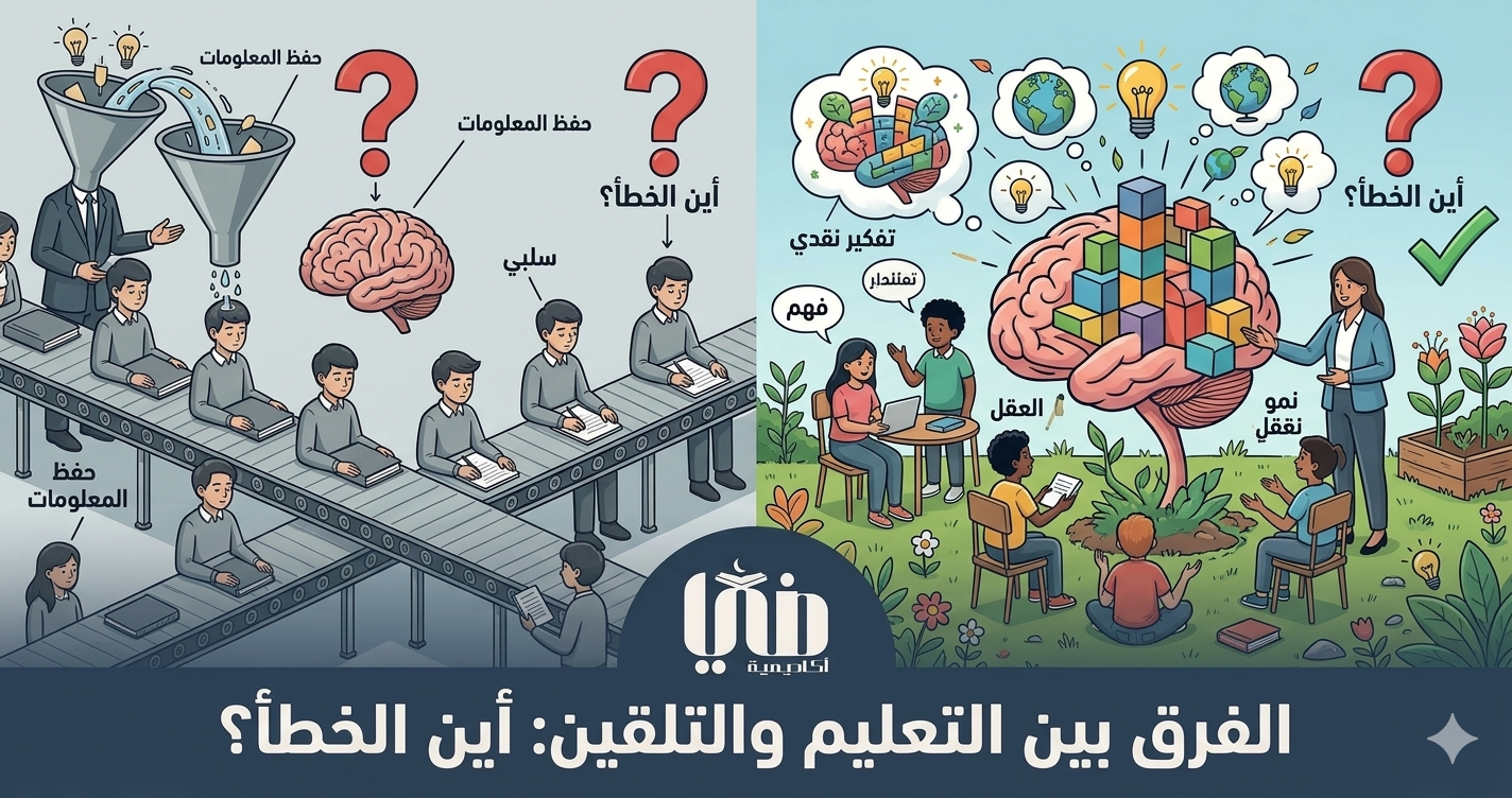 الفرق بين التعليم والتلقين: أين الخطأ؟